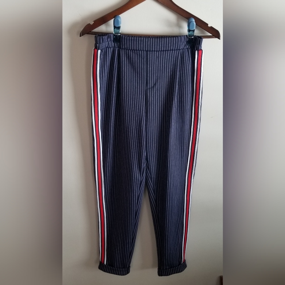 Ardene Navy Blue Pin Striped Pants Size Small - Picture 15 of 16